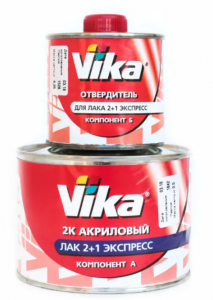 Лак Vika 2+1 Экспресс акриловый 2К 0,5 кг + отвердитель 0,25 кг - Vika 