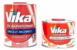 Лак Vika 2+1 Экспресс акриловый 2К 0,83 кг + отвердитель 0,42 кг - Vika 