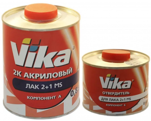 Лак Vika 2+1 MS акриловый 2К 0,84 кг + отвердитель 0,43 кг - Vika 